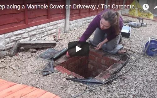 Replacing a Manhole Cover on Driveway
