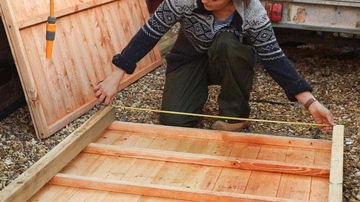 measuring internal width of shed base