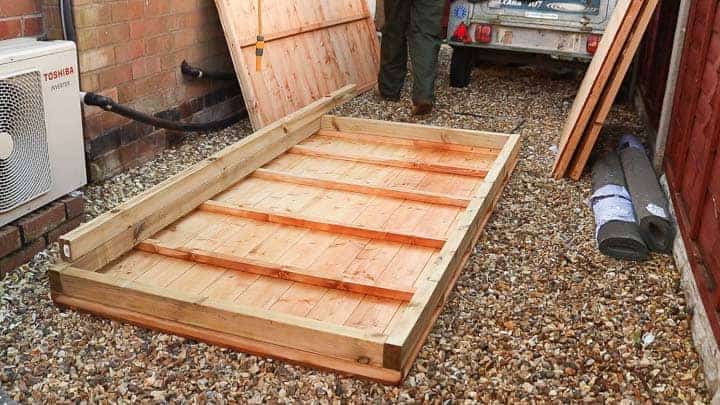 preparing for middle shed base stud