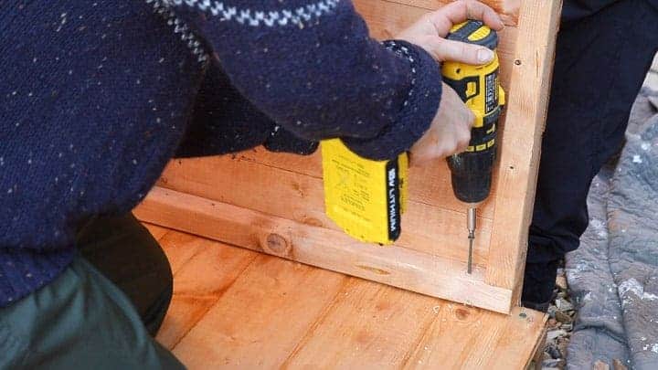 mounting shed panels to base