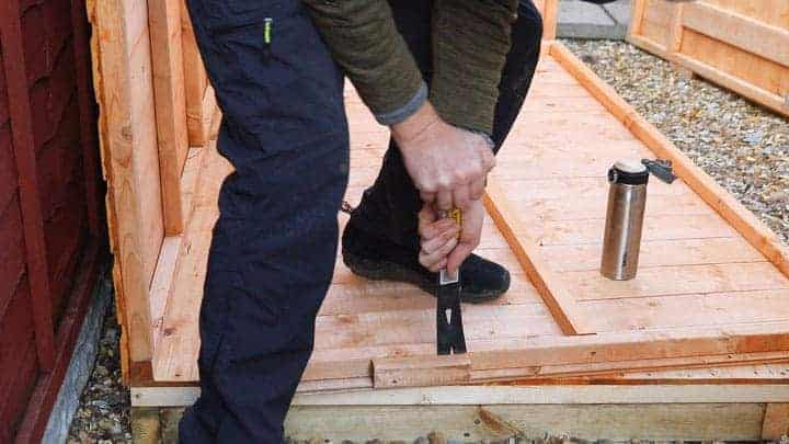 prying off transit blocks off 6x3 shire shed