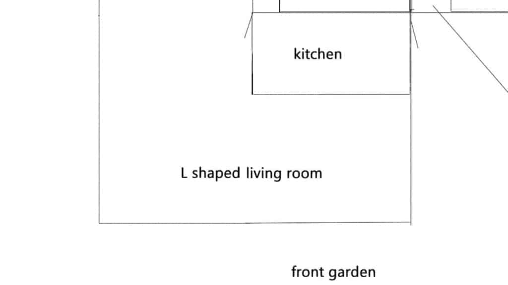 living room layout before a partition wall was installed