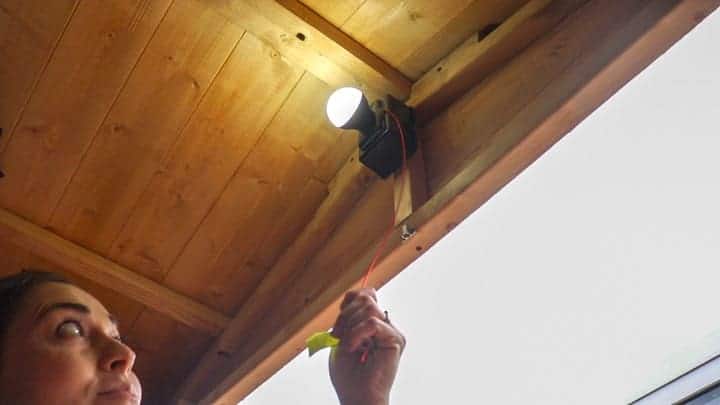 Loftleg easy to install Loft Light installed in a Wickes shed
