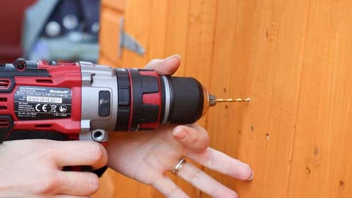 drilling pilot holes for shed padlock