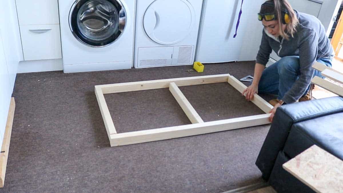 prepping another side of my desk with treadmill using CLS timber