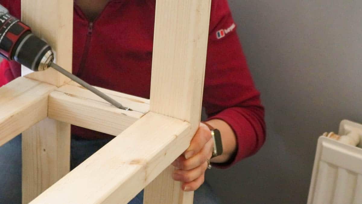 screwing desk shelves through pocket holes