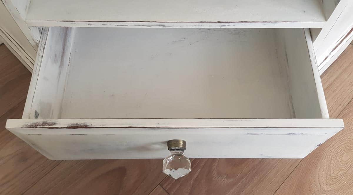 shabby chic chalk painted drawer in white