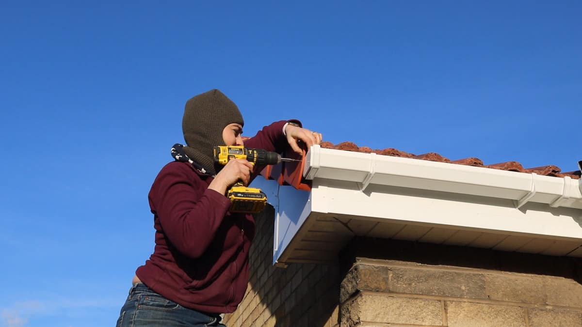 Using a drill bit hack to create pilot holes.