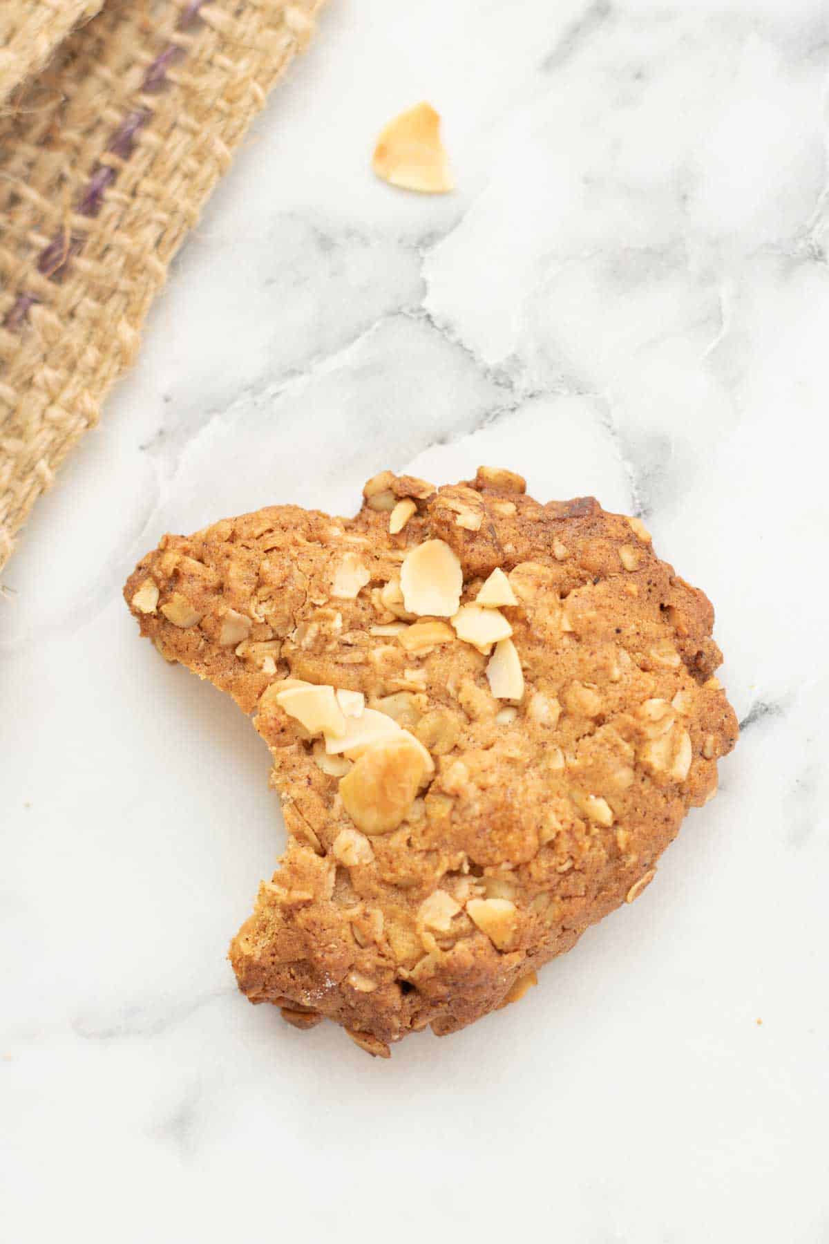 Half eaten oat biscuits