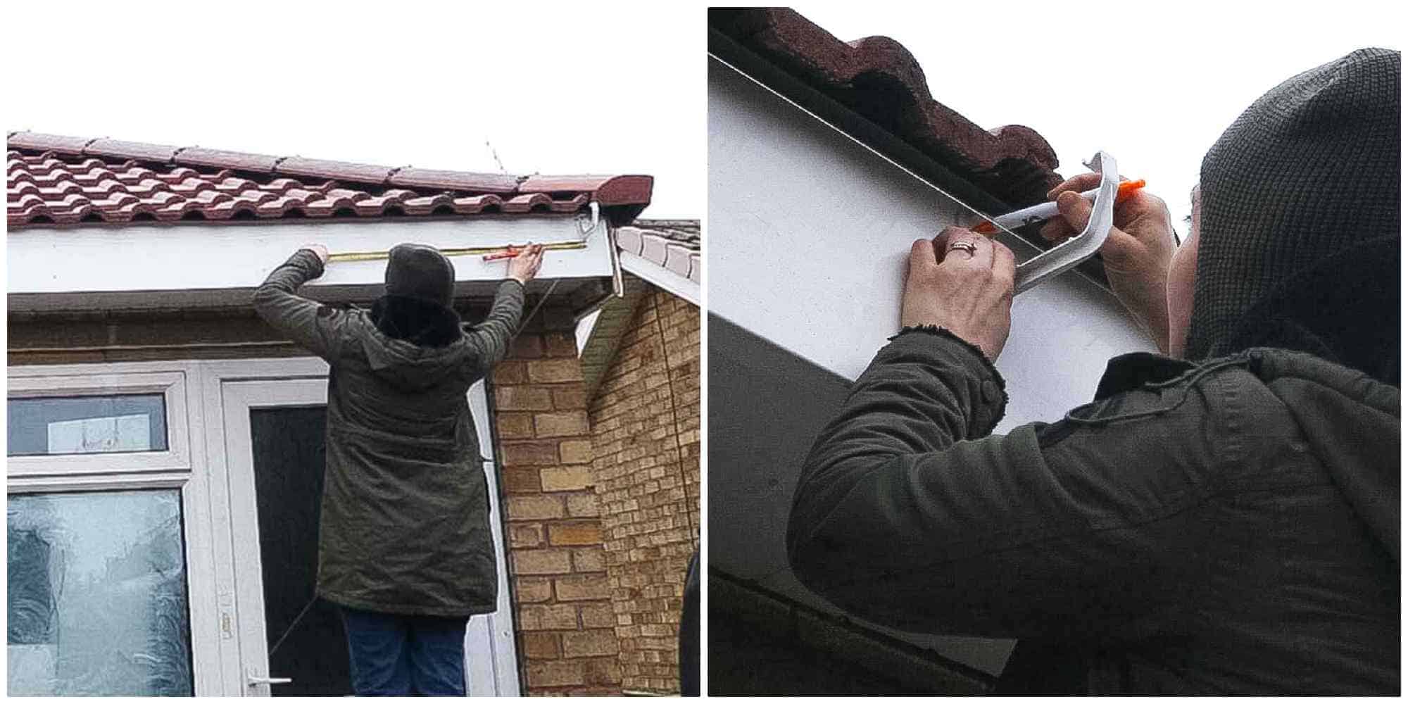 Measuring an marking guttering clip placement