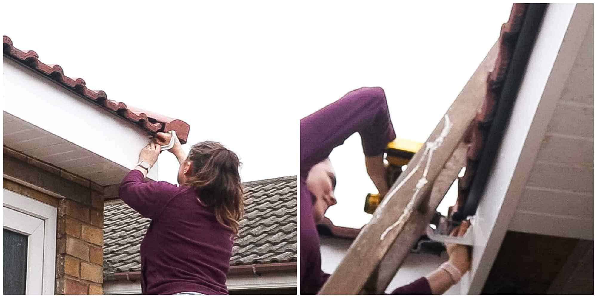 Screwing guttering brackets to fascia