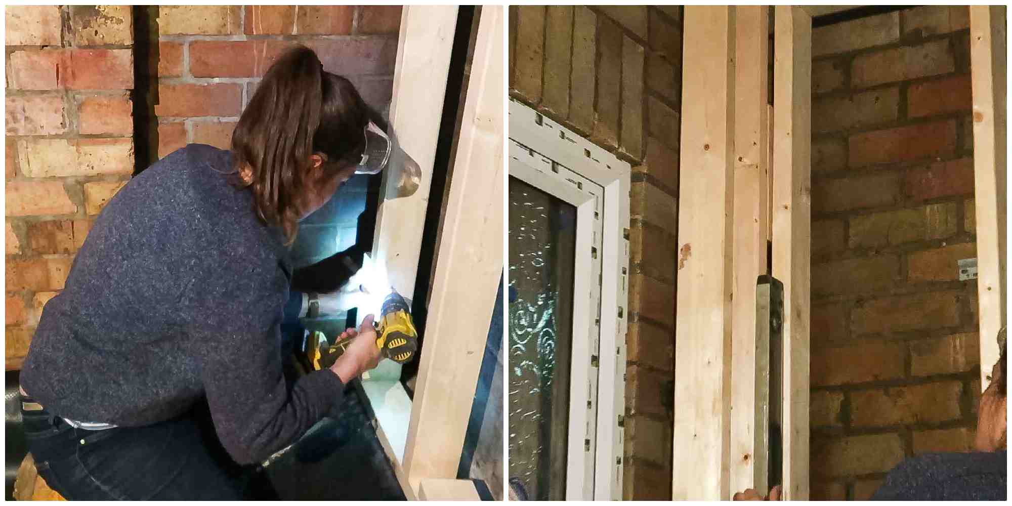 screwing connector blocks to studded walls