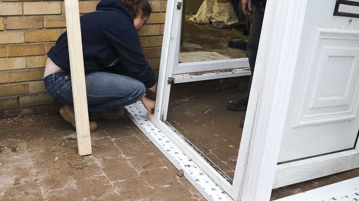 Measuring excess left over on UPVC window sil