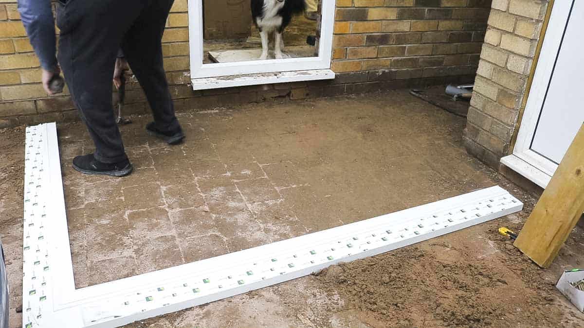 upvc window sill laid on floor