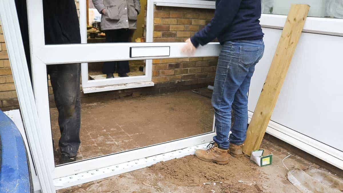 Propping up UPVC window on sil