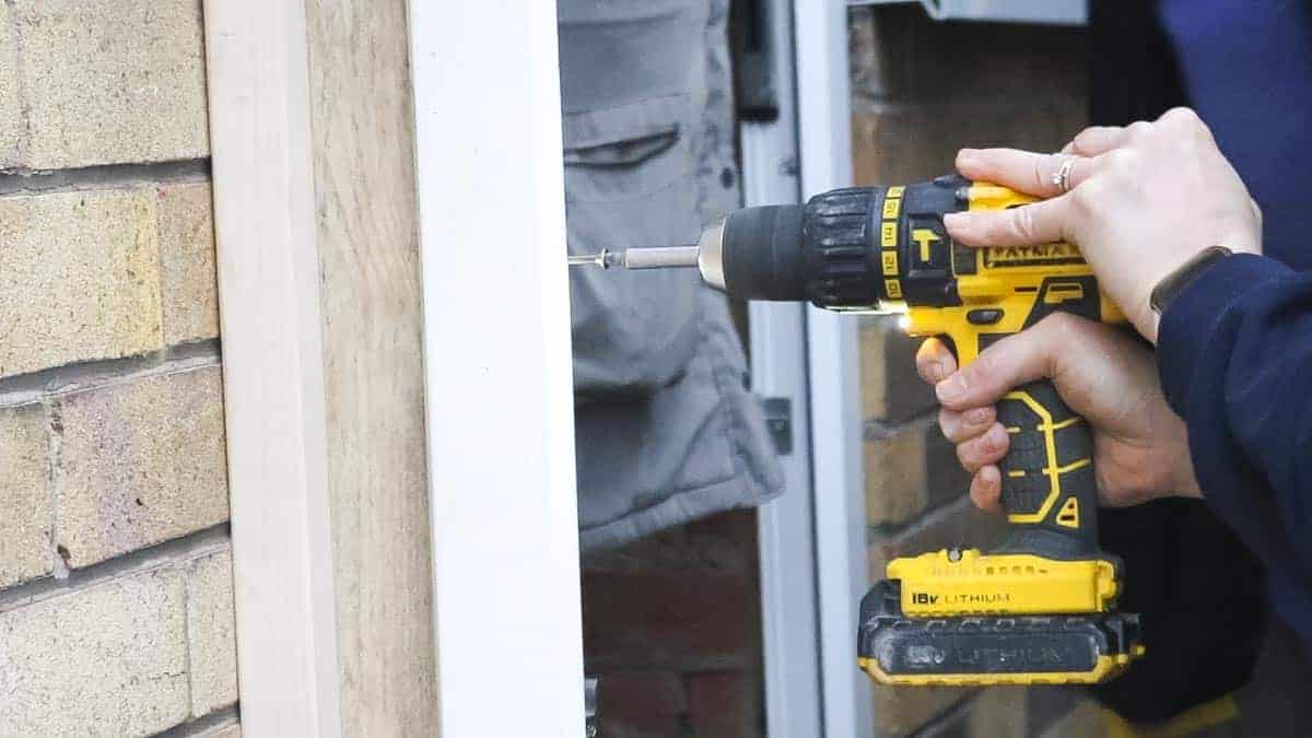 Screwing UPVC door to wooden batten