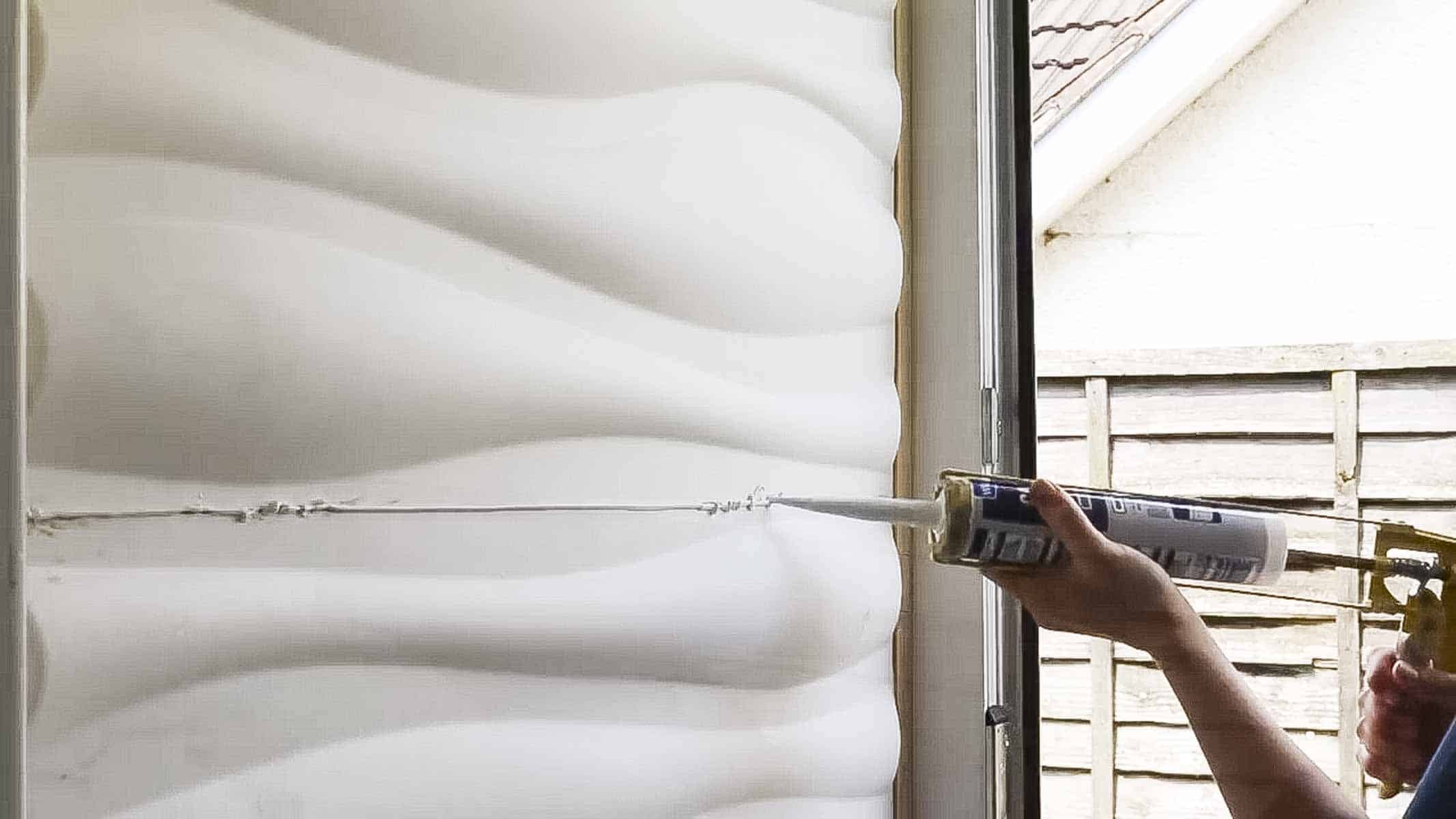 how to decorate when applying caulk between 3d wall panels