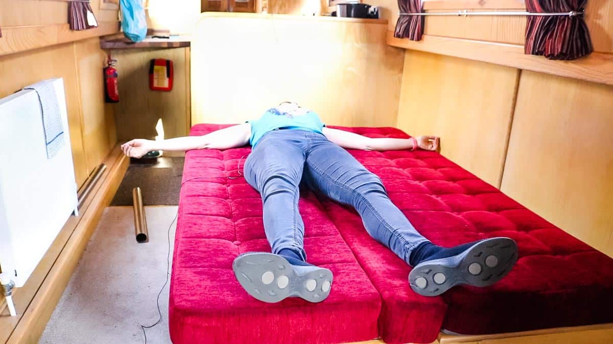 Dinette on a boat turned into a double bed
