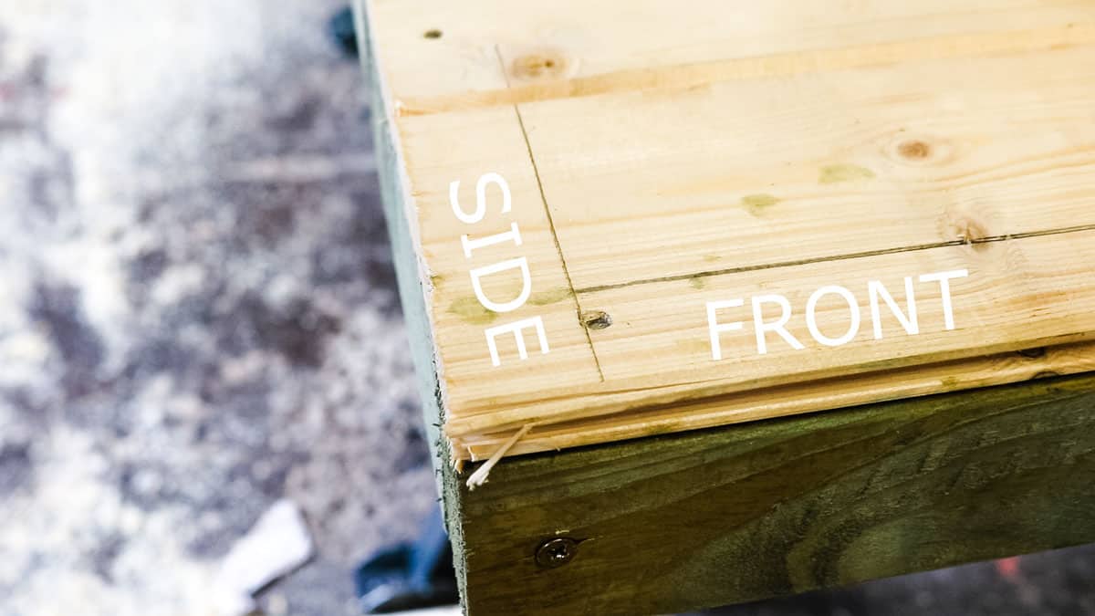 Demonstration of shed panels marked on base for flashings