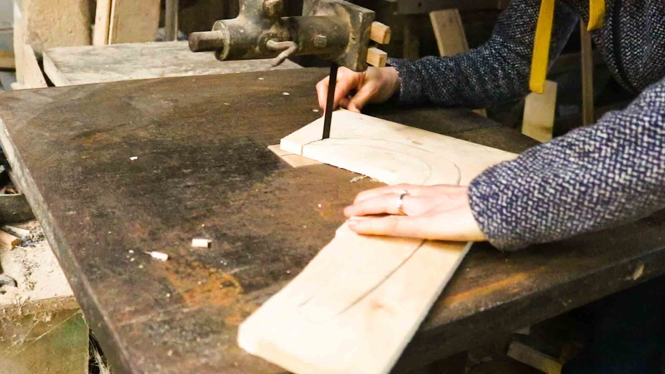 Cutting a dog tail on a band saw