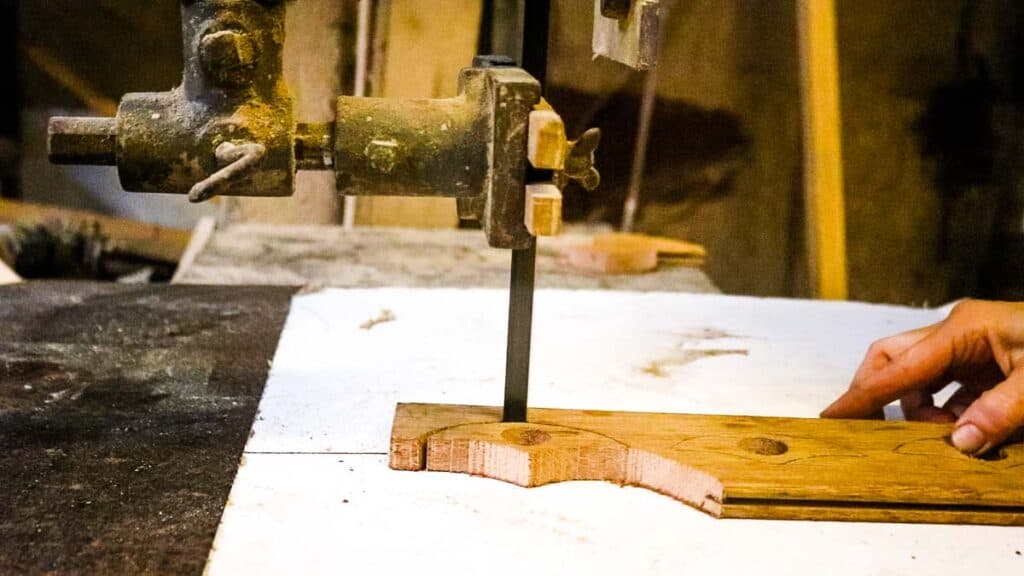 Cutting a one handed book opener with a band saw